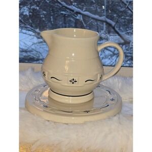 Longaberger Woven Traditions Heritage Blue Small Pitcher & Trivet